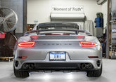 AWE Performance Exhaust and High-Flow Cat Sections for Porsche 991 Turbo - Diamond Black Quad Tips - Mounted